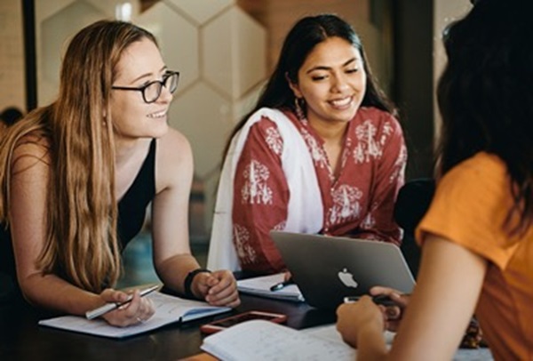 students chatting together