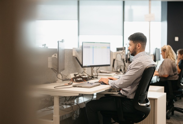 Man working on computer