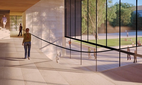 Internal view looking out