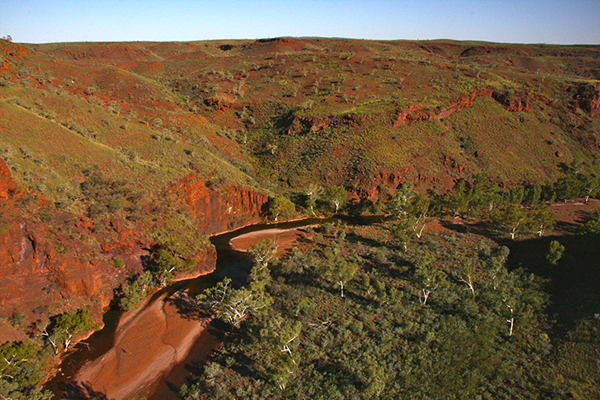 Drone shot of the Pilbara region