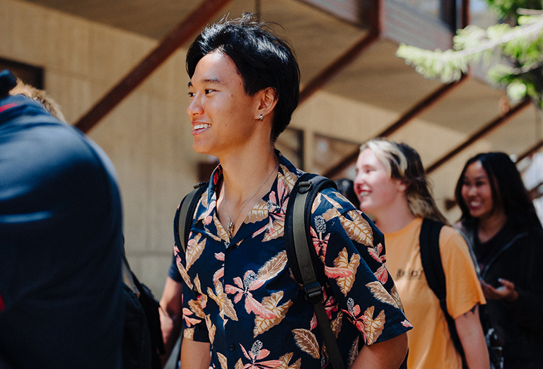 Student walking outside the UWA Claremont campus