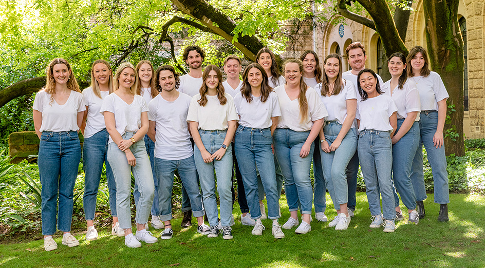 UWA Teach Learn Grow student volunteers in the Sunken Garden