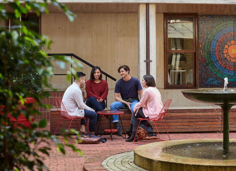 Students chatting on UWA campus