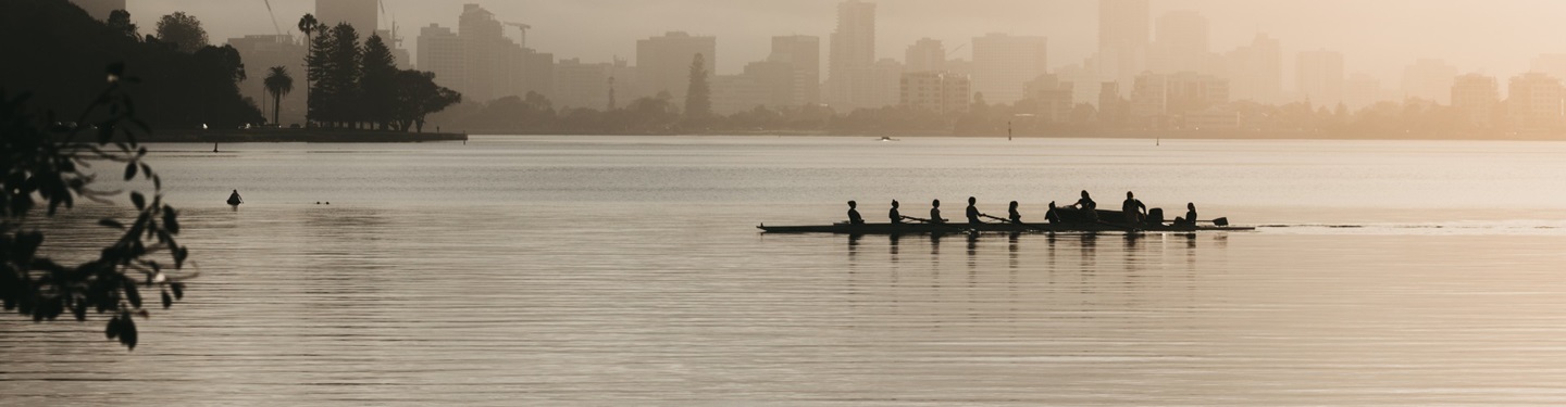 swan river people rowing 