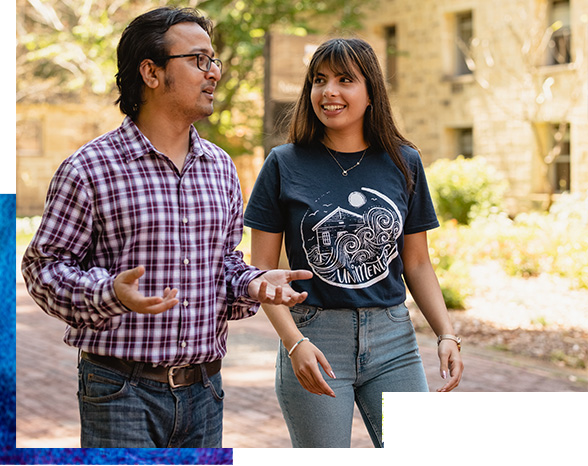 2 students walking